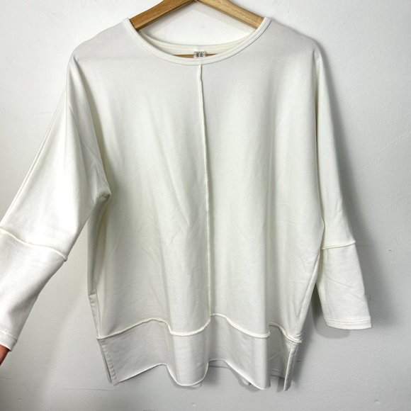 Spanx Dolman 3/4 Sleeves Perfect Length Crewneck Sweatshirt Size Small - Picture 4 of 8